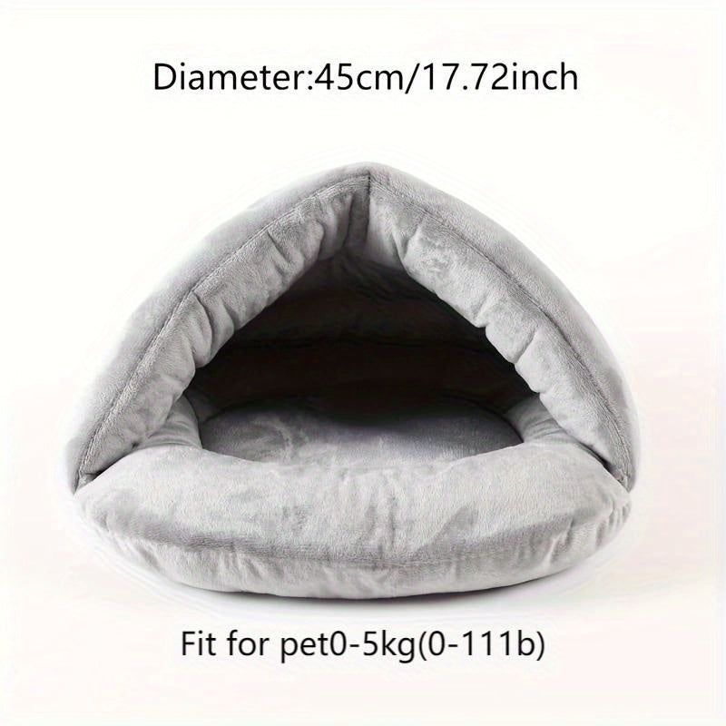 1pc Cozy Cottage-Style Cat Bed - Durable Chew-Resistant Polyester, All-Season Warmth, No Assembly Needed, Compact Design for Indoor Cats & Small Dogs, Soft Pet Bed for Home Decor, Cute Cat Bed