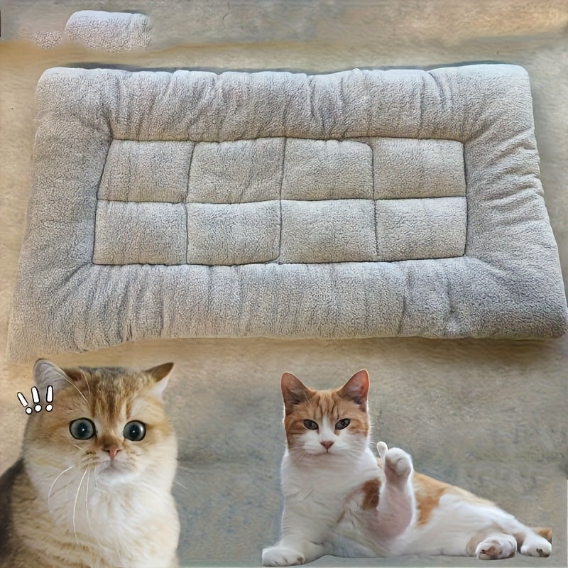 Extra Large Plush Dog Bed Sofa - Thick Soft Polyester Pet Mattress for Small Medium Large Dogs & Cats, Cushioned Rectangular Design with Grid Pattern, All-Season Cozy Furniture for Indoor/Outdoor Use, Pet Furniture Bed, Cozy Pet Furniture, Decorative Pet