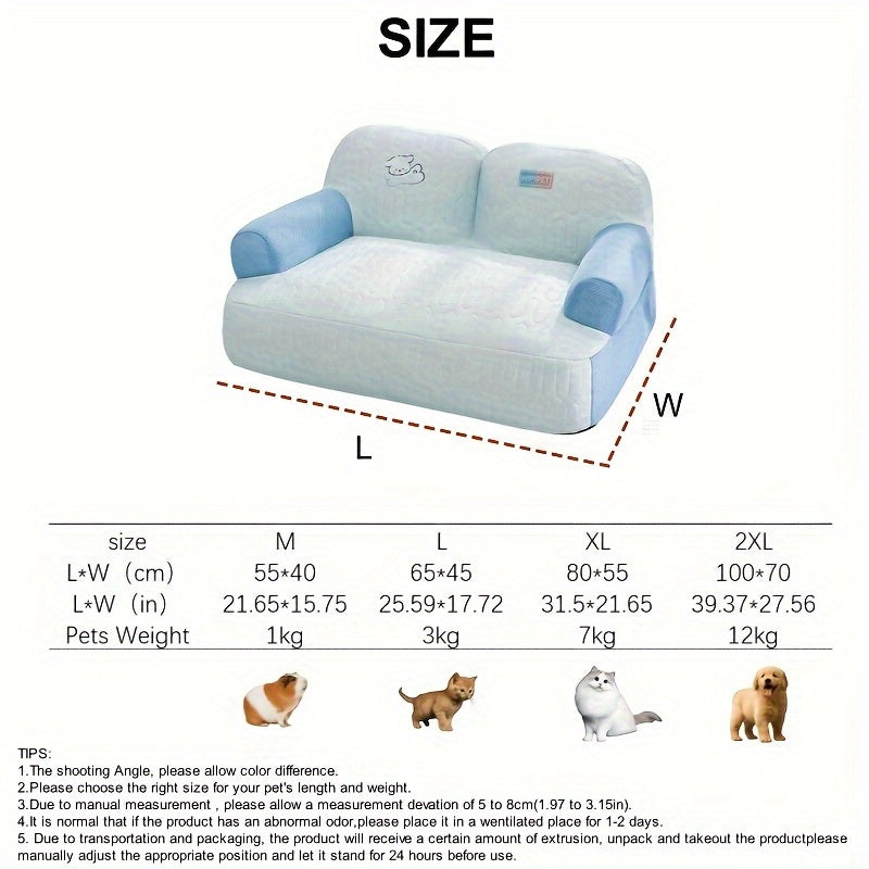Breathable Removable Washable Dog Sofa Bed - Spring Summer Pet Nest with Cartoon Dog Design, Removable Washable Polyester Bed Mat for Small Medium Large Dogs, Pet Furniture Bed, Playful Design, Easy Maintenance