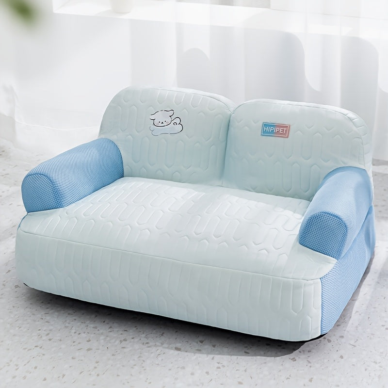 Breathable Removable Washable Dog Sofa Bed - Spring Summer Pet Nest with Cartoon Dog Design, Removable Washable Polyester Bed Mat for Small Medium Large Dogs, Pet Furniture Bed, Playful Design, Easy Maintenance