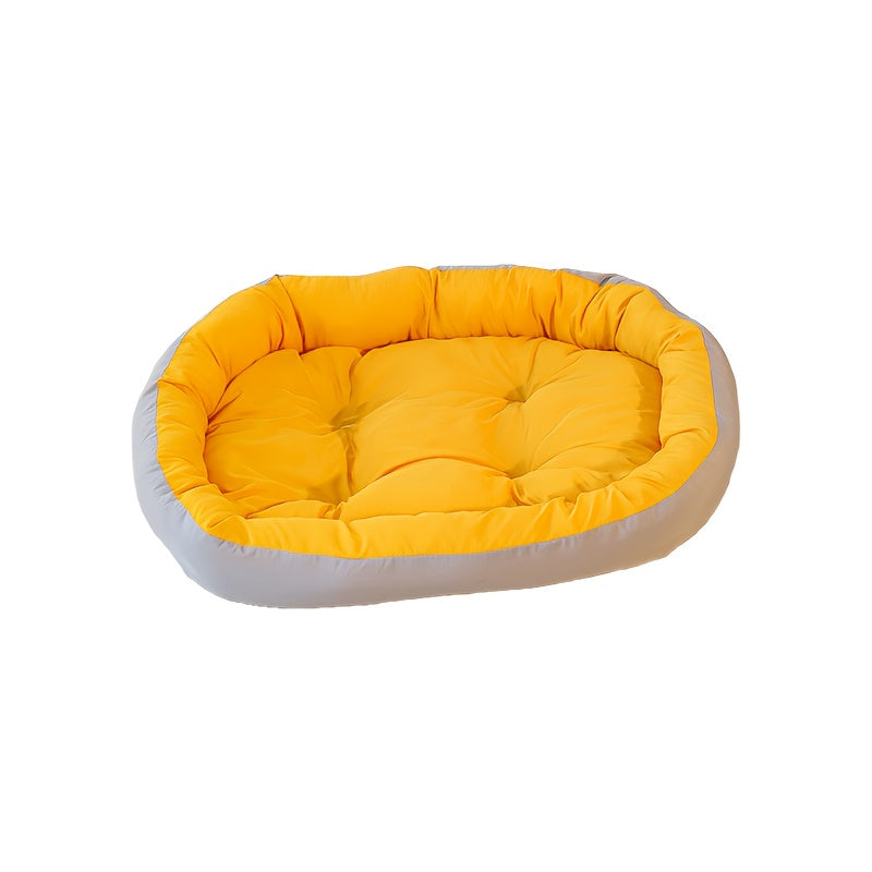 2025 New All-Season Soft Non-Stick Dog Bed & Cat Bed - Plush Polyester Pet Bed with Anti-Slip Base, Warm Ring Hug Design, Full-Filled Polyester Fiber, Green & Multi-Color Options for Small/Medium Pets, All-Season Cozy Sleeping Bed