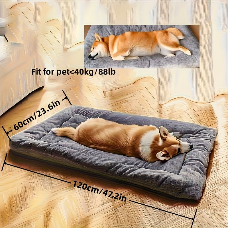 Extra Large Plush Dog Bed Sofa - Thick Soft Polyester Pet Mattress for Small Medium Large Dogs & Cats, Cushioned Rectangular Design with Grid Pattern, All-Season Cozy Furniture for Indoor/Outdoor Use, Pet Furniture Bed, Cozy Pet Furniture, Decorative Pet