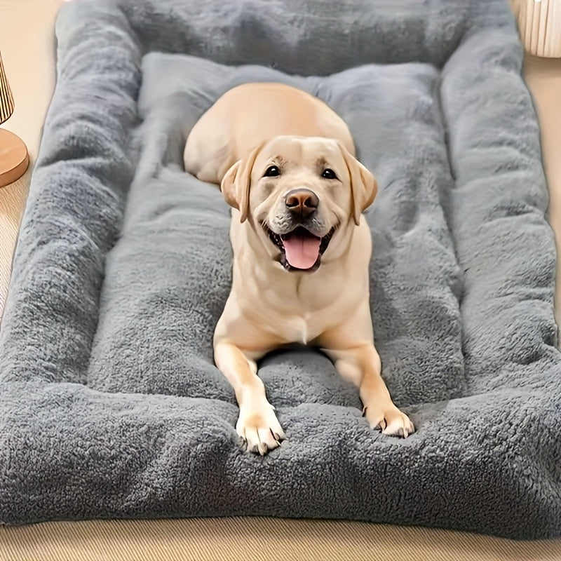 Extra Large Plush Dog Bed Sofa - Thick Soft Polyester Pet Mattress for Small Medium Large Dogs & Cats, Cushioned Rectangular Design with Grid Pattern, All-Season Cozy Furniture for Indoor/Outdoor Use, Pet Furniture Bed, Cozy Pet Furniture, Decorative Pet