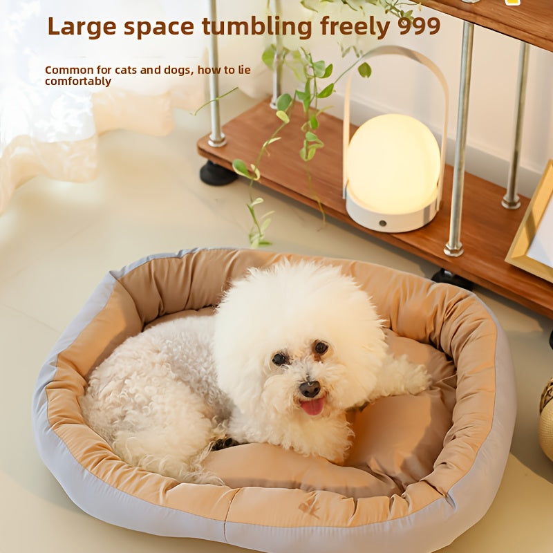2025 New All-Season Soft Non-Stick Dog Bed & Cat Bed - Plush Polyester Pet Bed with Anti-Slip Base, Warm Ring Hug Design, Full-Filled Polyester Fiber, Green & Multi-Color Options for Small/Medium Pets, All-Season Cozy Sleeping Bed