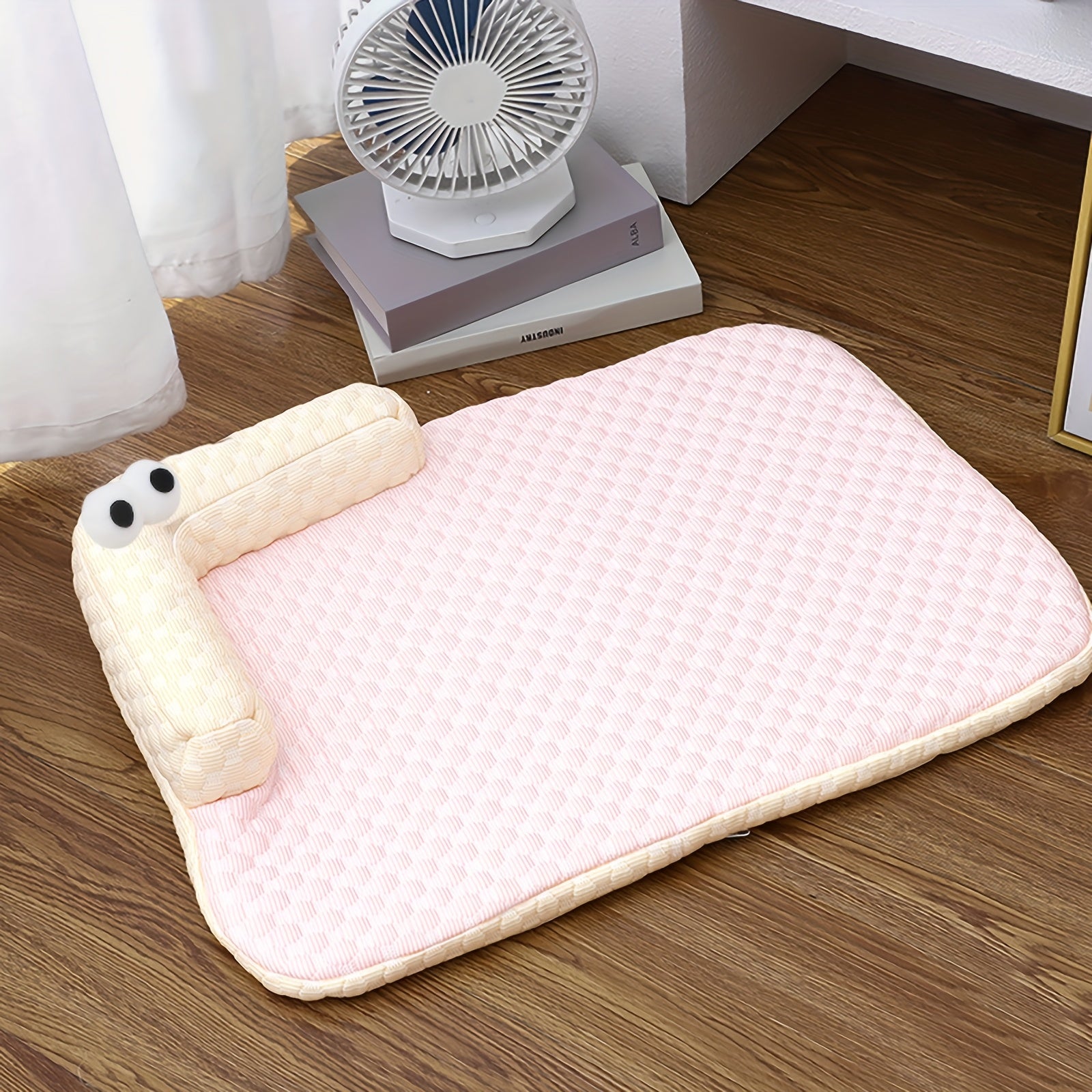 2-in-1 Pet Bed & Pillow for Dogs & Cats - Cooling Ice Memory Foam Pet Bed with Non-Slip Surface, Removable Washable Summer Mat, Polyester Fiber Filling, Square Design for Small/Medium/Large Dogs, Cozy Home Decor, Cozy Pet Furniture, Medium Dog Bed, Plush