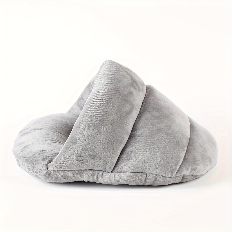 1pc Cozy Cottage-Style Cat Bed - Durable Chew-Resistant Polyester, All-Season Warmth, No Assembly Needed, Compact Design for Indoor Cats & Small Dogs, Soft Pet Bed for Home Decor, Cute Cat Bed