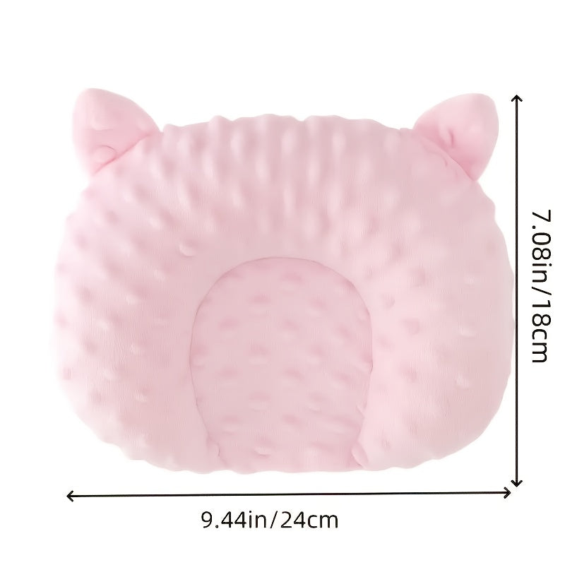 Cozy U-Shaped Cartoon Dog Bed for Small Dogs & Toy Breeds - Soft Polyester Fleece Oval Sleep Pad with Solid Yellow Color, Warm & Durable Design for Deep Sleep & Home Decor, Cute Dog Bed, Fluffy Texture