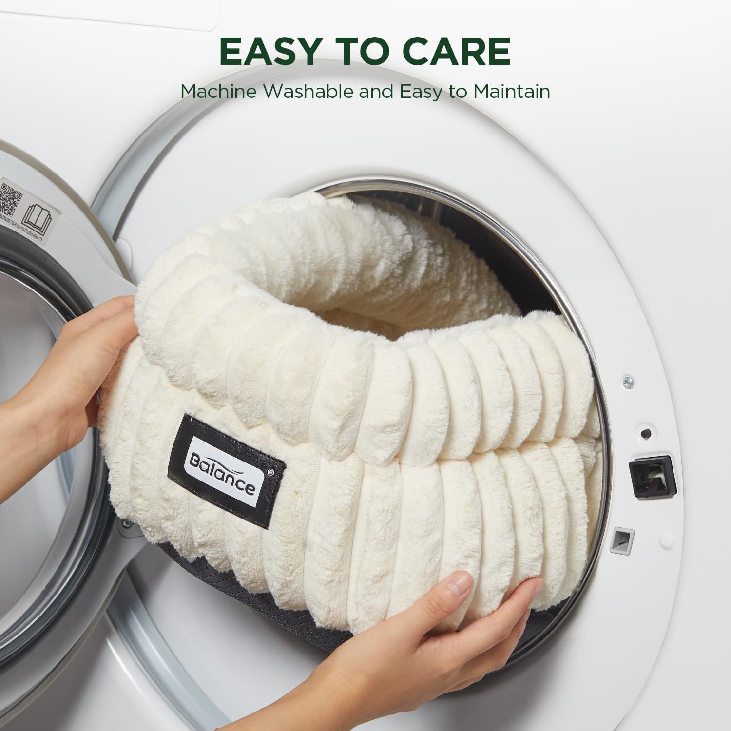 Cat Bed Kitten Bed, Washable Round Cat Beds for Indoor Cats, Super Soft Plush Faux Fur Pet Bed for Puppy and Kitten with Anti-Slip Bottom