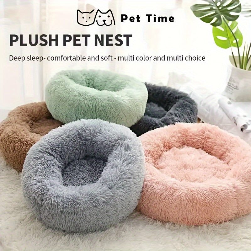 Cozy Fleece Cat Bed for Small Cats - Soft, Warm & Deep Sleeping Condo with Plush Gray & White Design, Classic Style, No Assembly Required, Perfect for Indoor Cats, Cat Bed for Small Cats, Indoor Pet Furniture, Classic Pet Furniture, Plush Pet Furniture