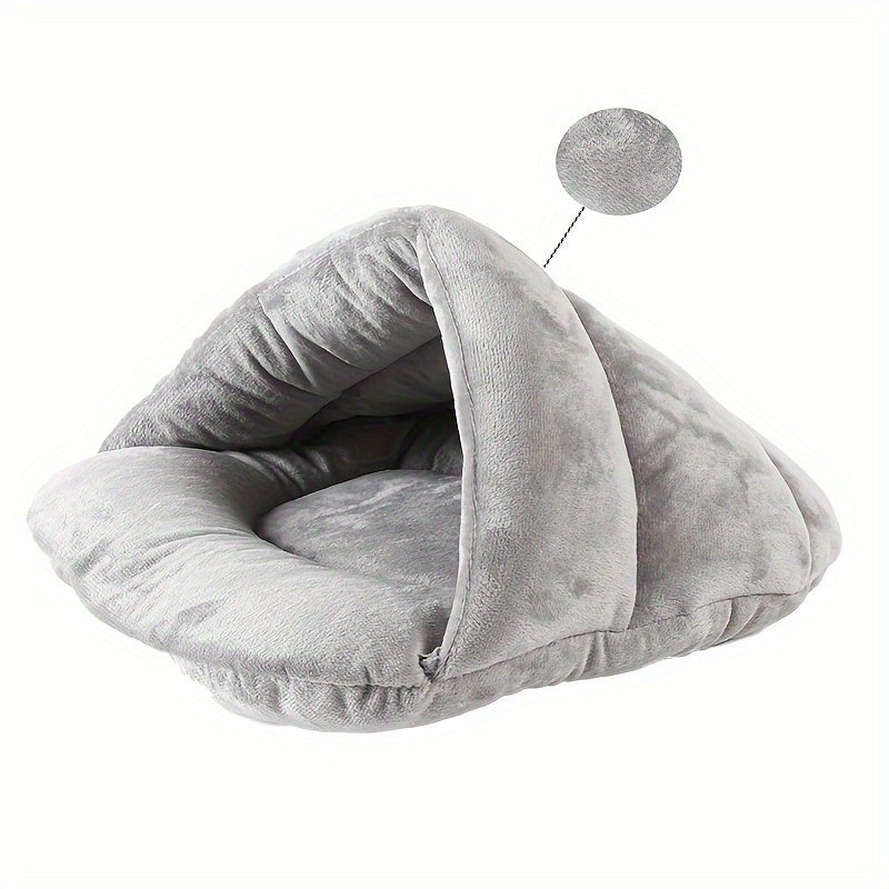 1pc Cozy Cottage-Style Cat Bed - Durable Chew-Resistant Polyester, All-Season Warmth, No Assembly Needed, Compact Design for Indoor Cats & Small Dogs, Soft Pet Bed for Home Decor, Cute Cat Bed
