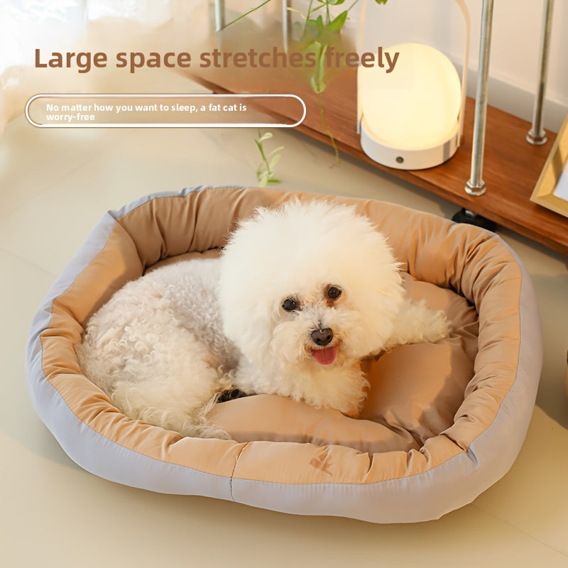 2025 New All-Season Soft Non-Stick Dog Bed & Cat Bed - Plush Polyester Pet Bed with Anti-Slip Base, Warm Ring Hug Design, Full-Filled Polyester Fiber, Green & Multi-Color Options for Small/Medium Pets, All-Season Cozy Sleeping Bed