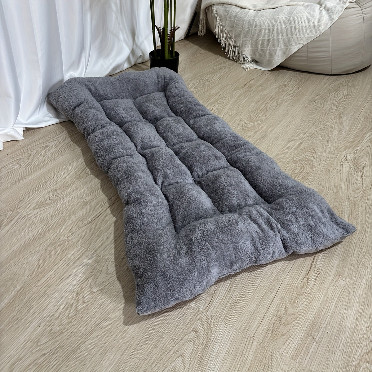 Extra Large Plush Dog Bed Sofa - Thick Soft Polyester Pet Mattress for Small Medium Large Dogs & Cats, Cushioned Rectangular Design with Grid Pattern, All-Season Cozy Furniture for Indoor/Outdoor Use, Pet Furniture Bed, Cozy Pet Furniture, Decorative Pet